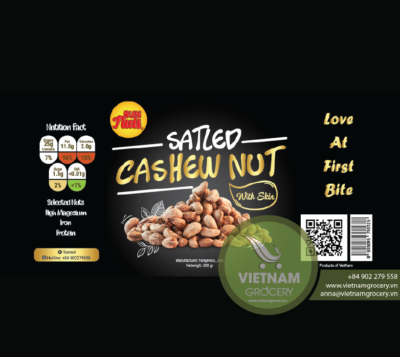 Sun Nut Salted Cashew Nut with Skin 200gr
