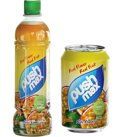 Vietnam FMCG distributors – Pushmax Passion Fruit Drink 330ml-500ml
