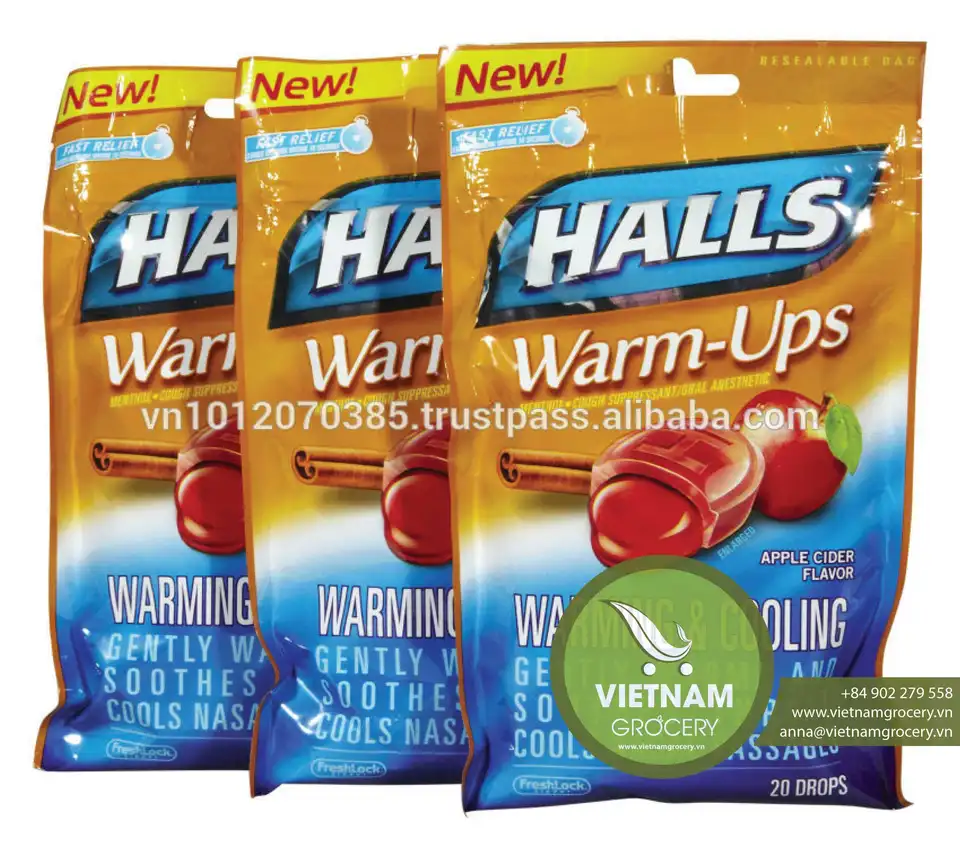 HALLS Warm-Ups Chewing Gum FMCG products Wholesale