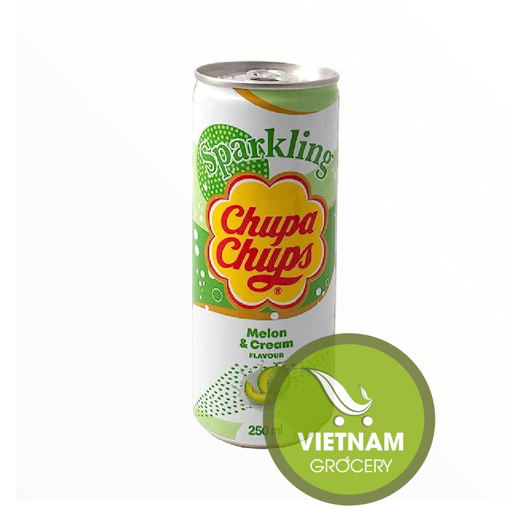 Chupa Chup Sparkling Soft Drink Soda Melon & Cream Flavor 250ml